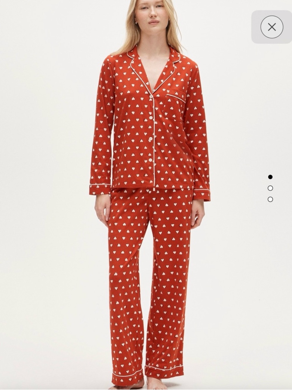NWT Jcrew Dreamy Cotton-blend Long Sleeve Pajama Set in Heart Print Size M